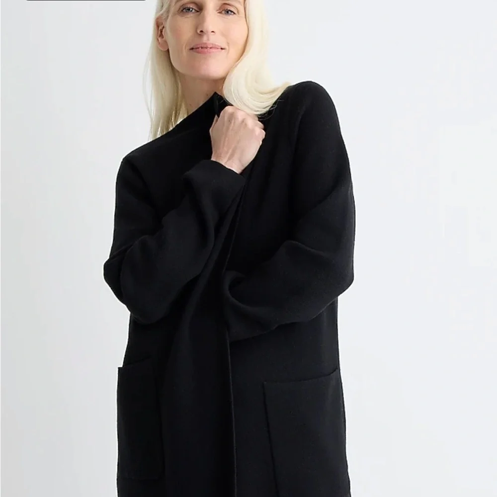 NEW J.Crew Juliette collarless sweater-blazer Size M Black